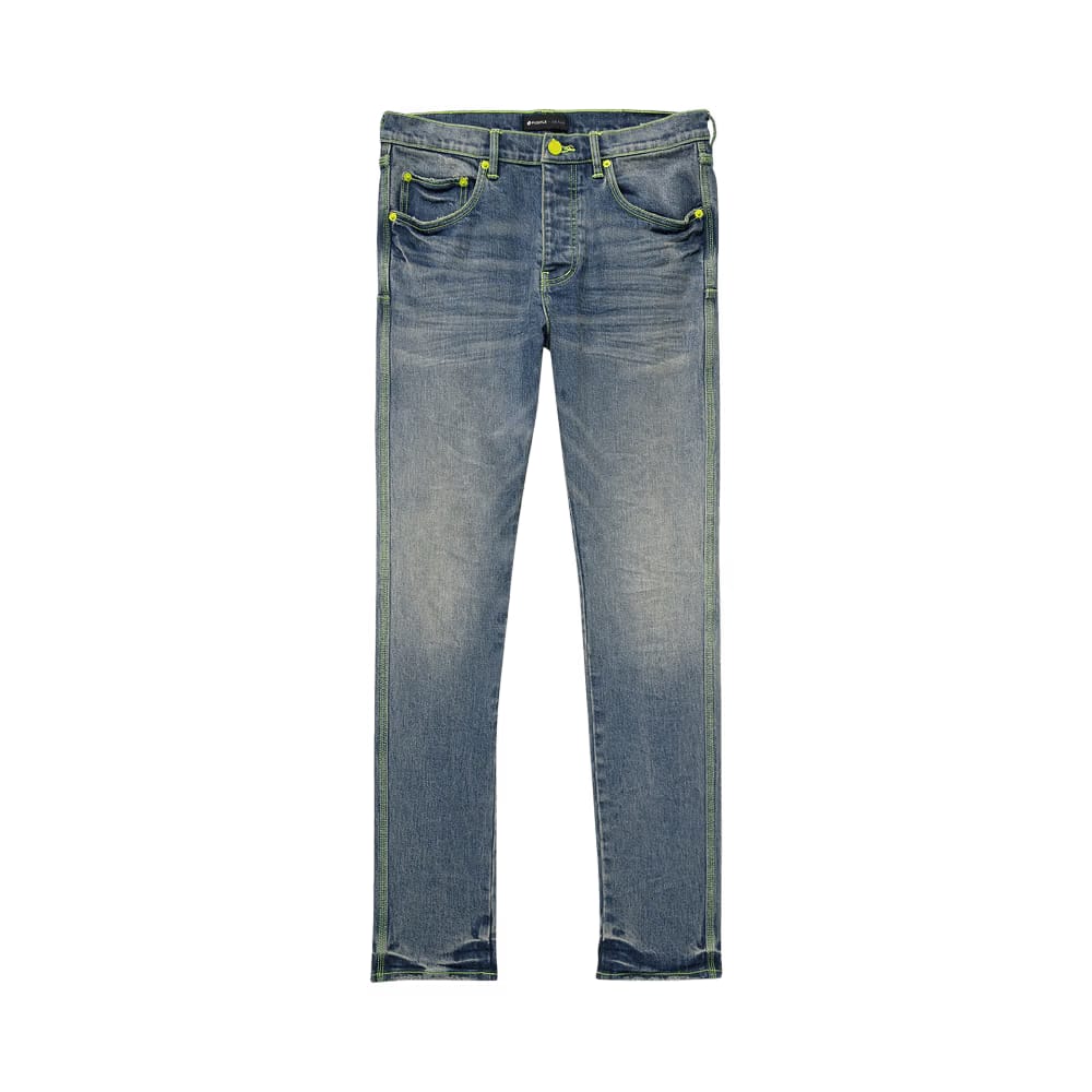PURPLE BRAND Low Rise Skinny Jeans Light Indigo/Neon