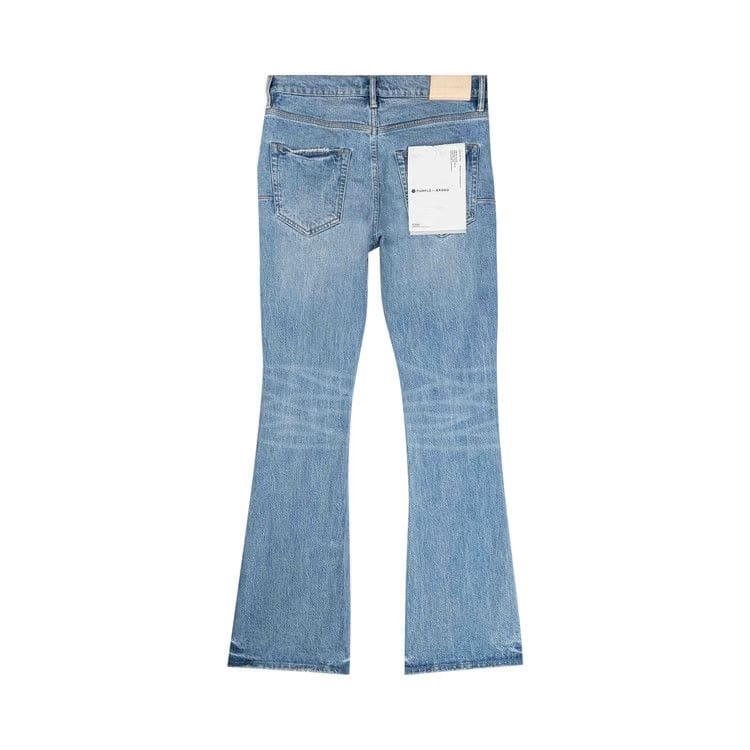 PURPLE BRAND Ripped Flare Jeans Light Indigo