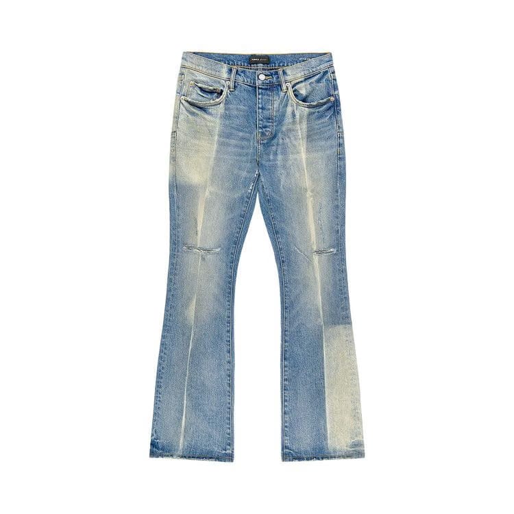 PURPLE BRAND Gaia Blowout Flare Jeans Mid Indigo