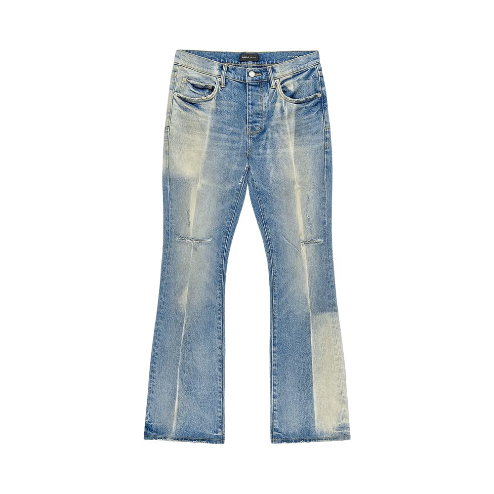 PURPLE BRAND Gaia Blowout Flare Jeans Mid Indigo
