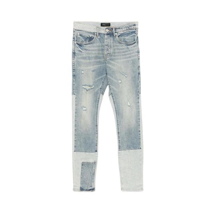PURPLE BRAND Skinny Patchwork Jeans Mid Indigo