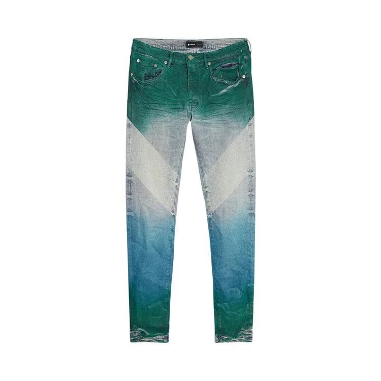 PURPLE BRAND Low Rise Skinny Coated Diagonal Jean Light Indigo/Multicolor
