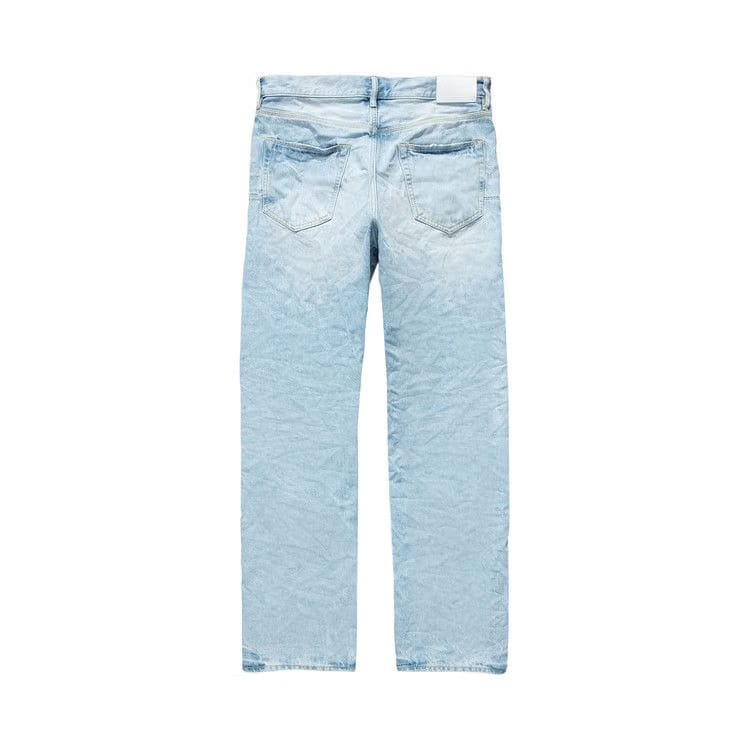 PURPLE BRAND Mid Rise Straight Jeans Sun Faded Icy Light Indigo