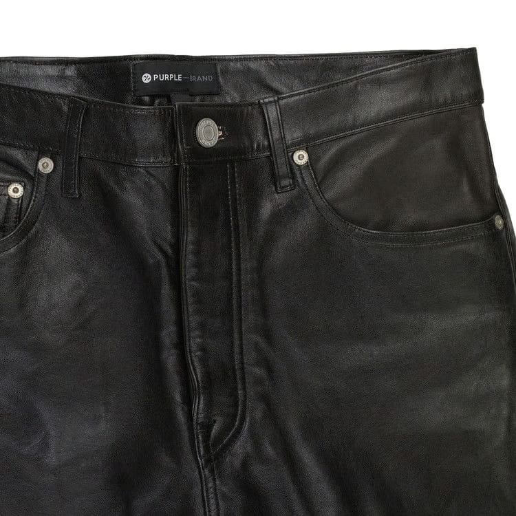 PURPLE BRAND Leather Pant Black
