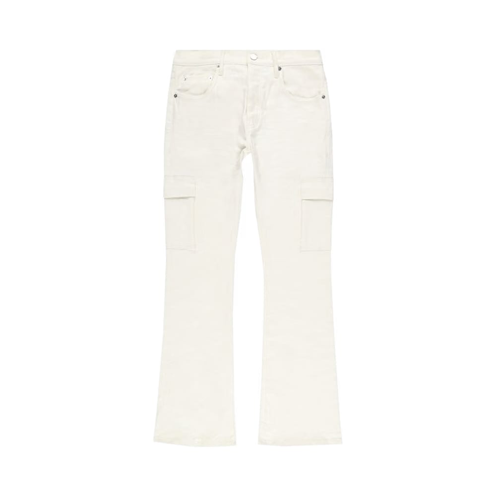 PURPLE BRAND Flare Cargo White Patent Film
