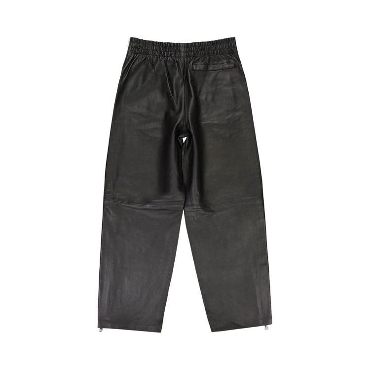 PURPLE BRAND Leather Side Zip Track Pants Black
