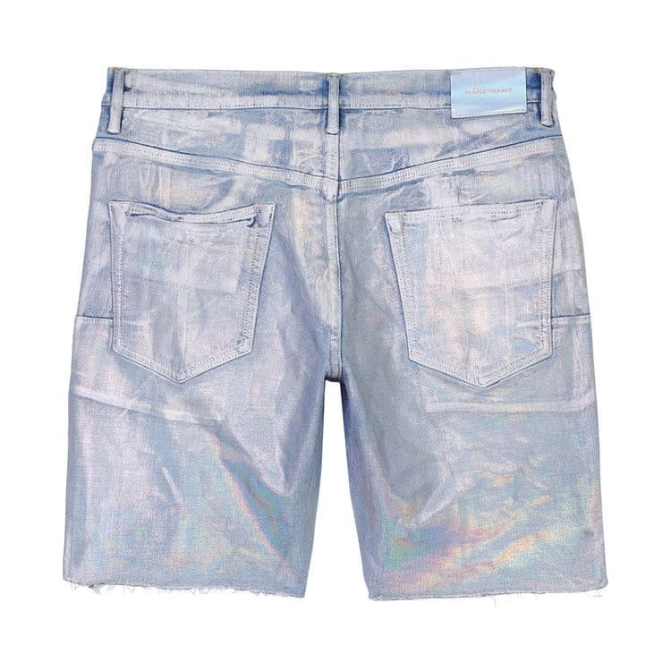 PURPLE BRAND Iridescent Shorts Light Indigo/Pearl