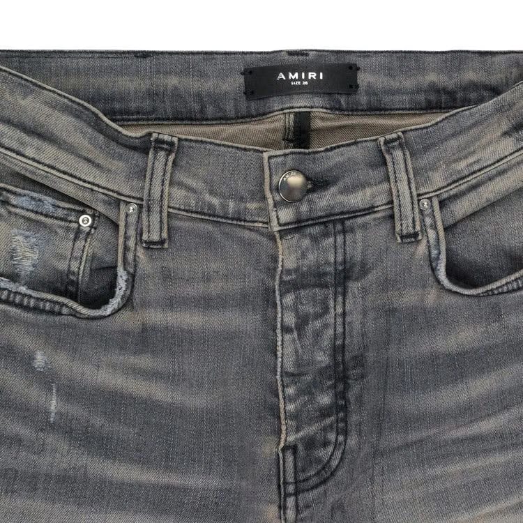 Amiri Military Stencil Skinny Jeans Grey
