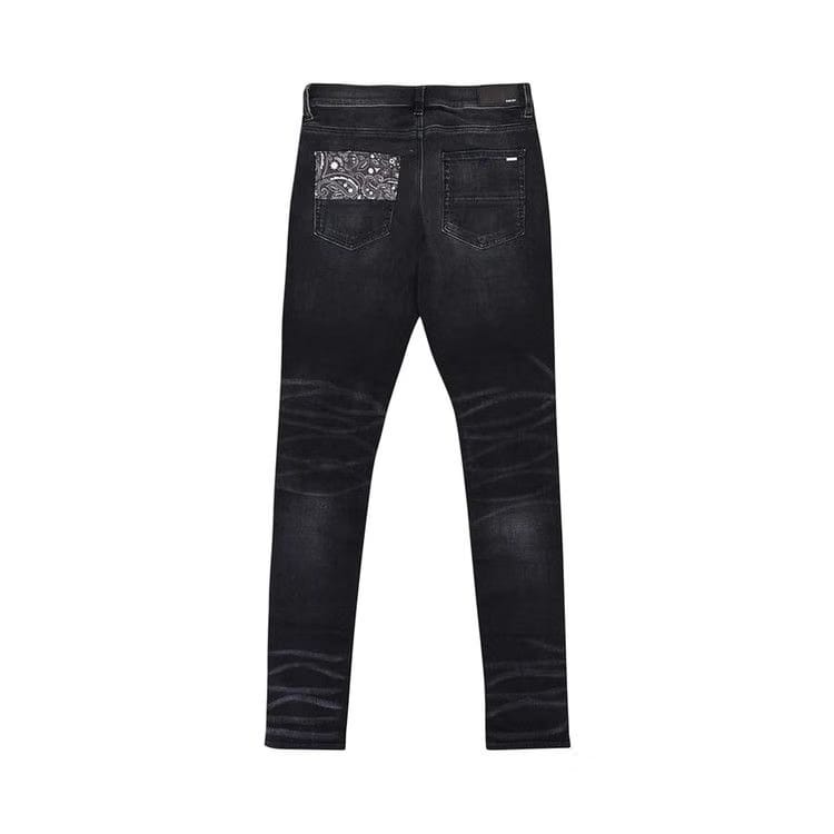 Amiri Vintage Bandana Artpatch Jean Aged Black