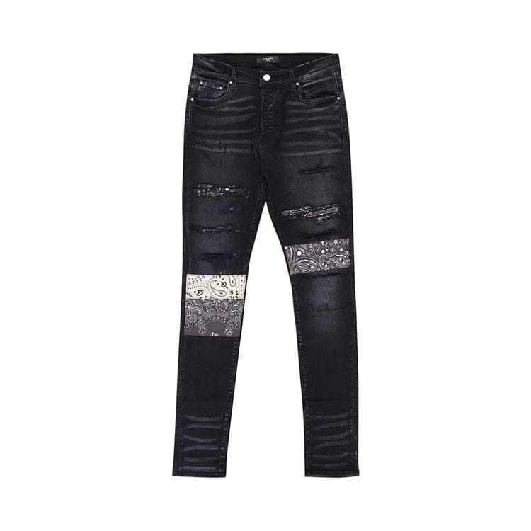 Amiri Vintage Bandana Artpatch Jean Aged Black