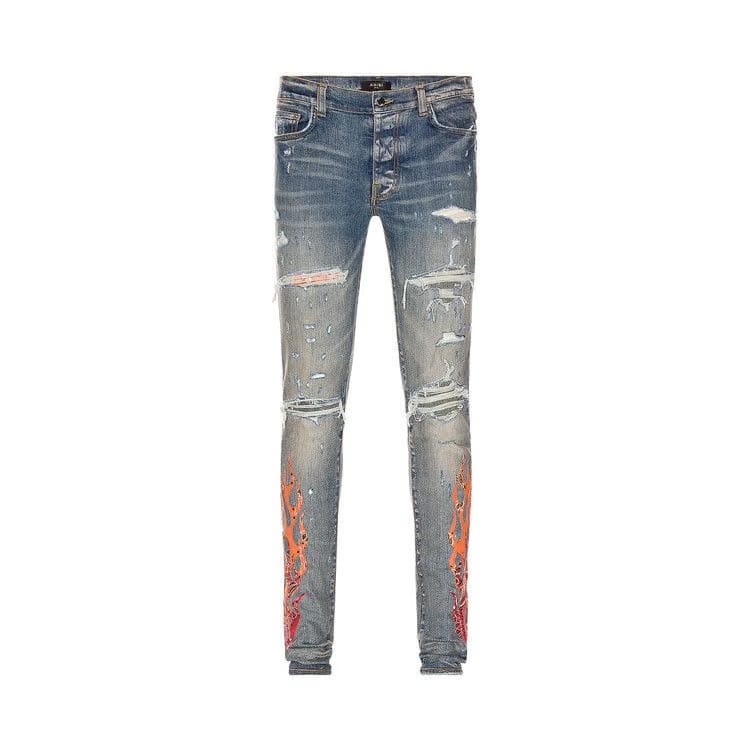 Amiri Bandana Flame Jean Clay Indigo/Orange
