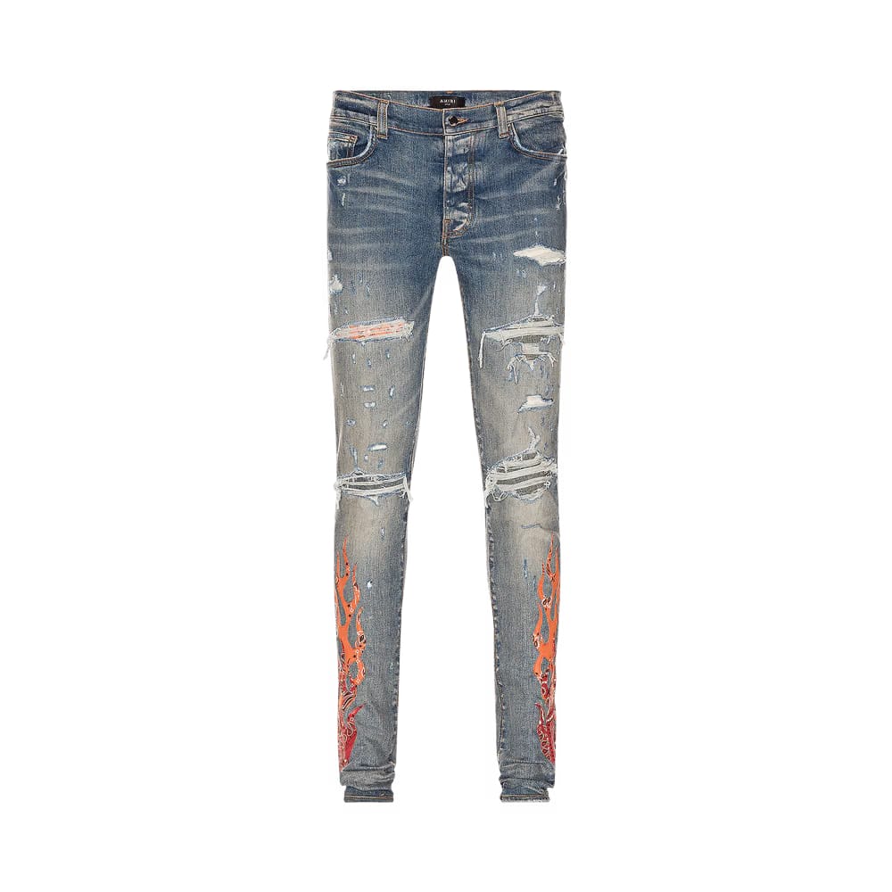 Amiri Bandana Flame Jean Clay Indigo/Orange