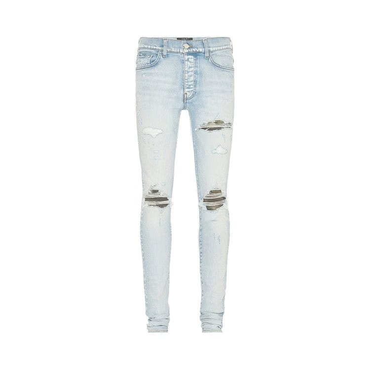 Amiri MX1 Tie Dye Camo Jean Light Indigo