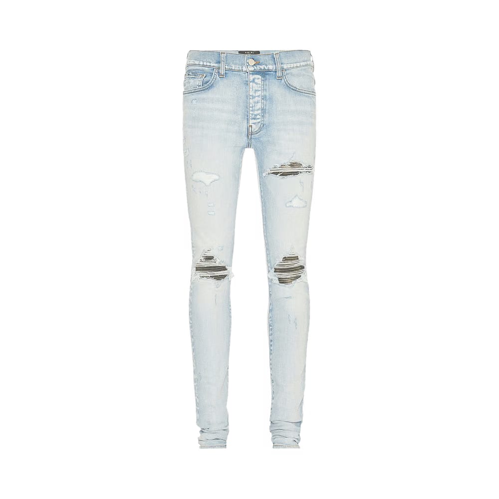 Amiri MX1 Tie Dye Camo Jean Light Indigo