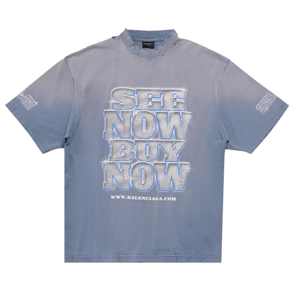 Balenciaga T-Shirt Washed Blue