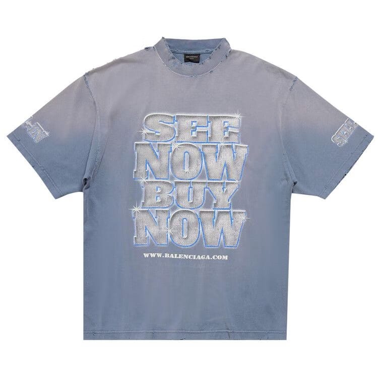 Balenciaga T-Shirt Washed Blue