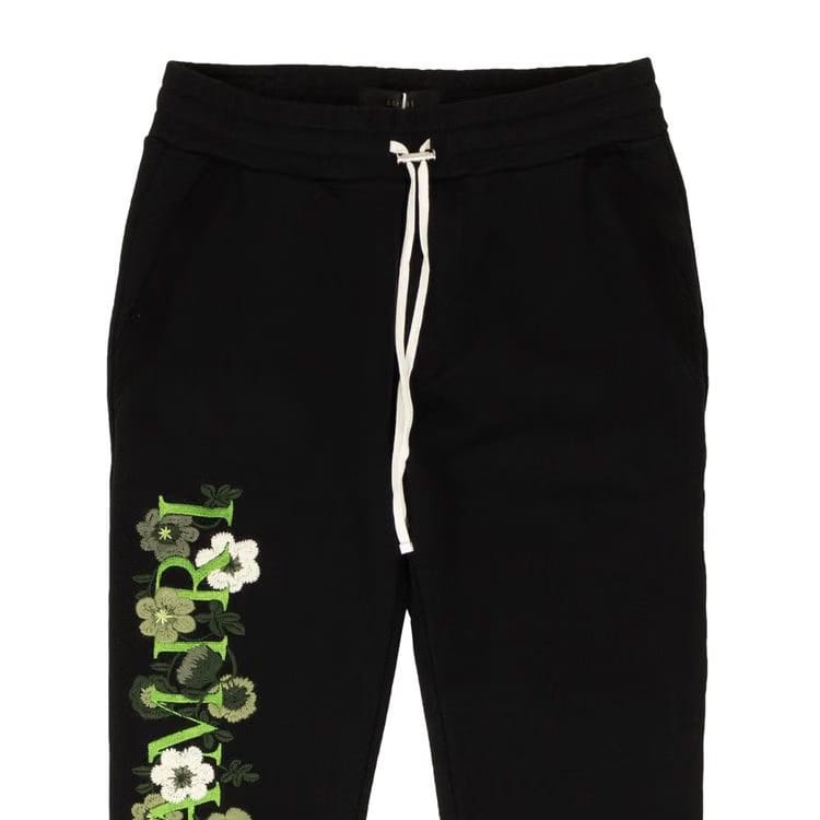 Amiri Flower Sweatpants Black