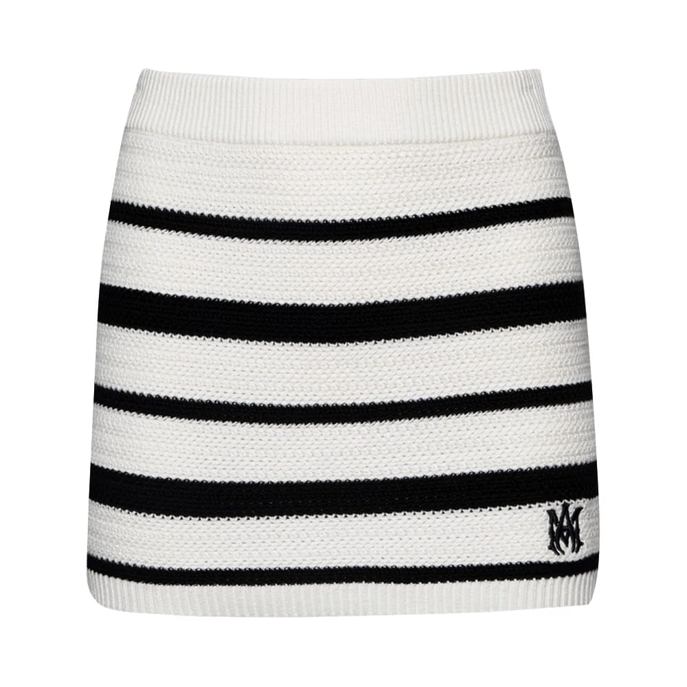 Amiri MA Striped Mini Skirt Black/Alabaster