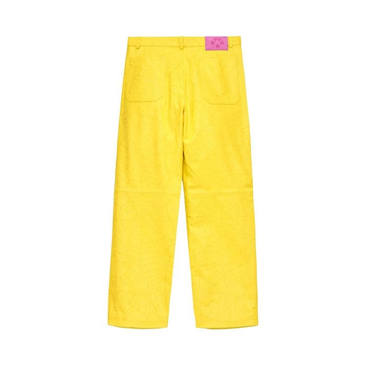 Sp5der Debossed Web Leather Pant Yellow