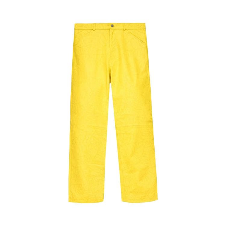 Sp5der Debossed Web Leather Pant Yellow