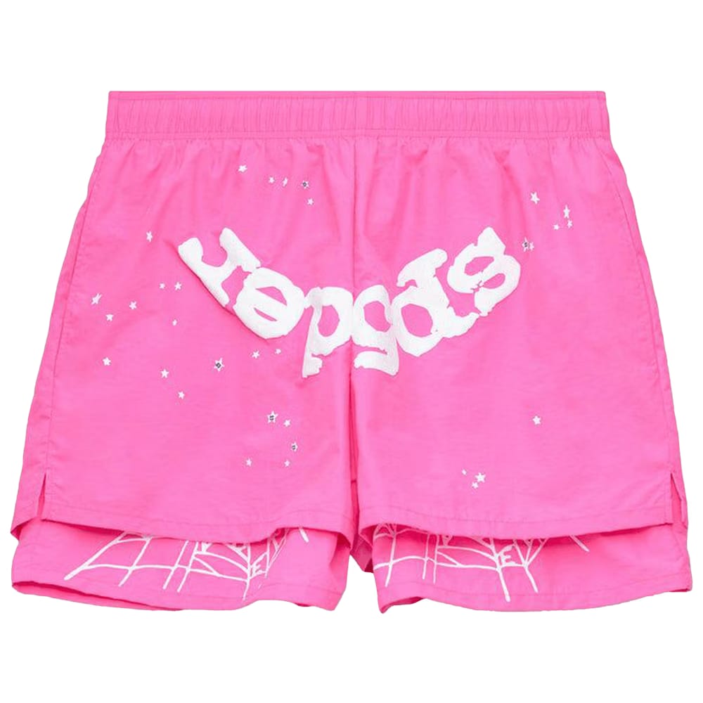 Sp5der OG Web Double Layer Shorts Pink