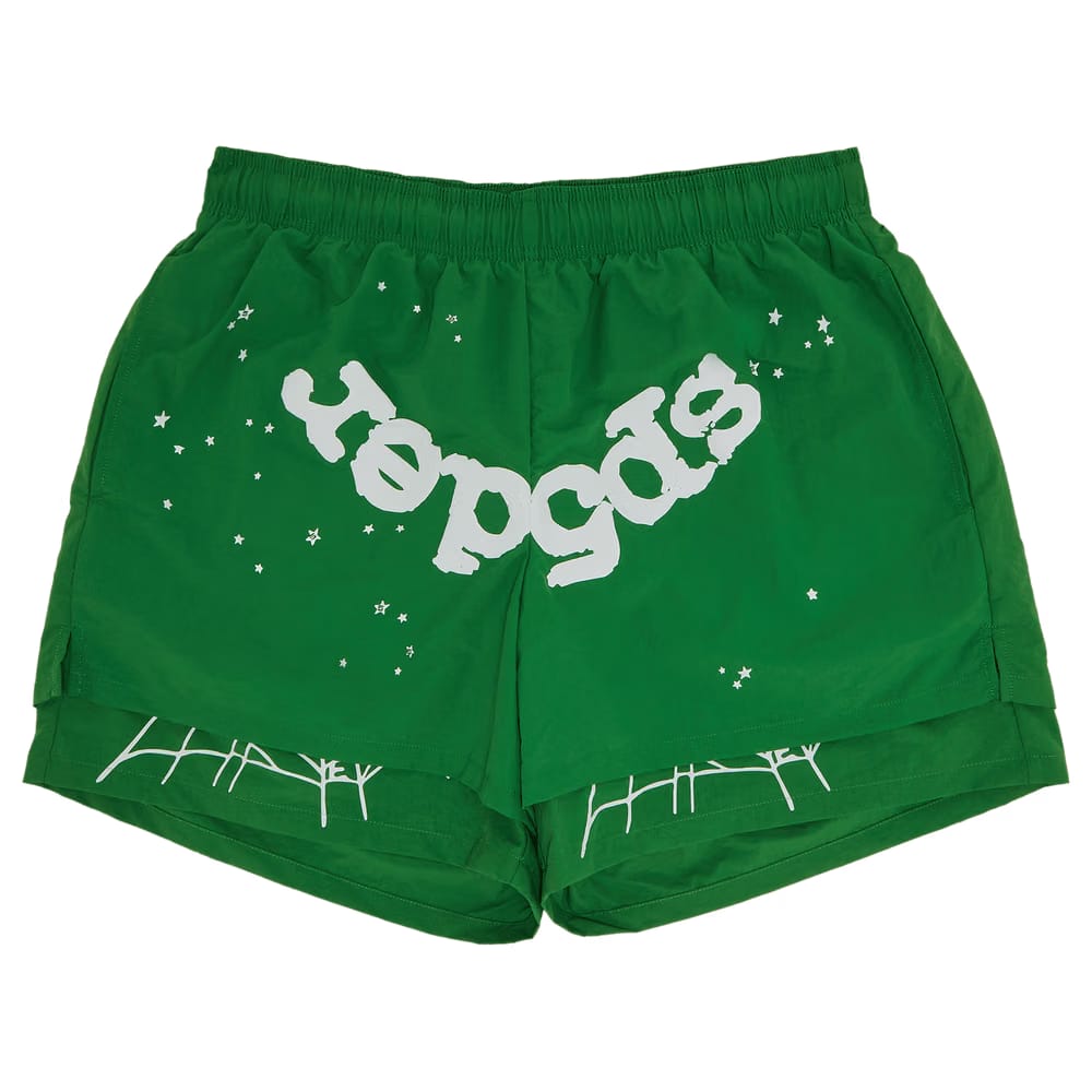 Sp5der OG Web Double Layer Shorts White
