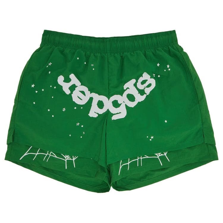 Sp5der OG Web Double Layer Shorts White