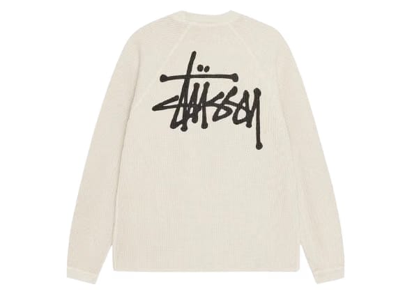 Stussy Raglan Thermal L/S Crew Bone