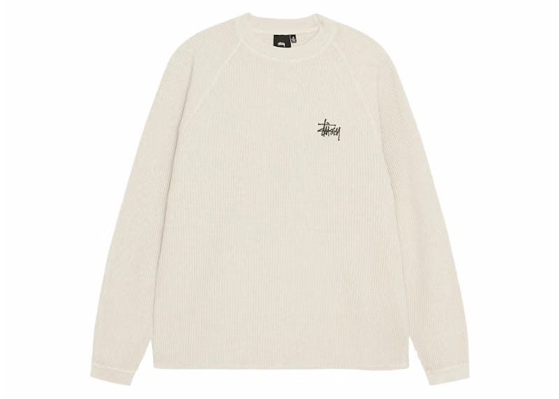 Stussy Raglan Thermal L/S Crew Bone
