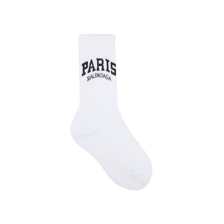 Balenciaga Paris Socks White