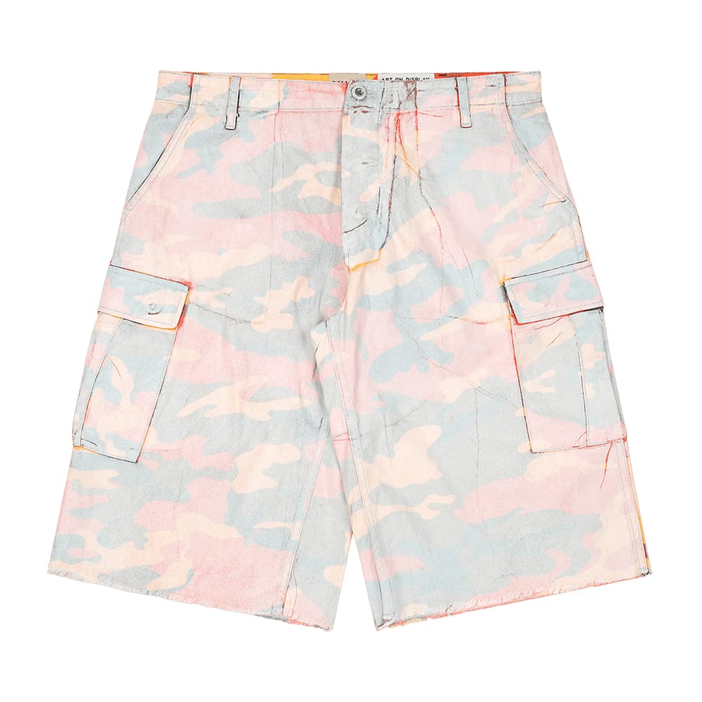 Gallery Dept. Camo Cut Off Shorts Orange