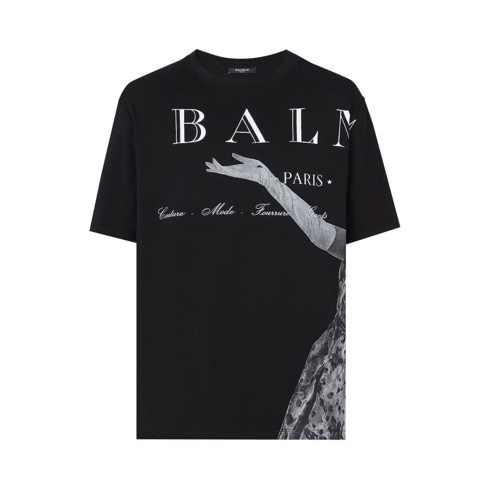Balmain Jolie Madame Printed T-Shirt Black