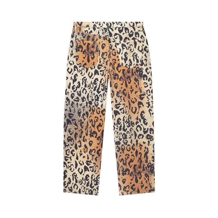 Stussy Stencil Canvas Big Ol' Jeans Leopard