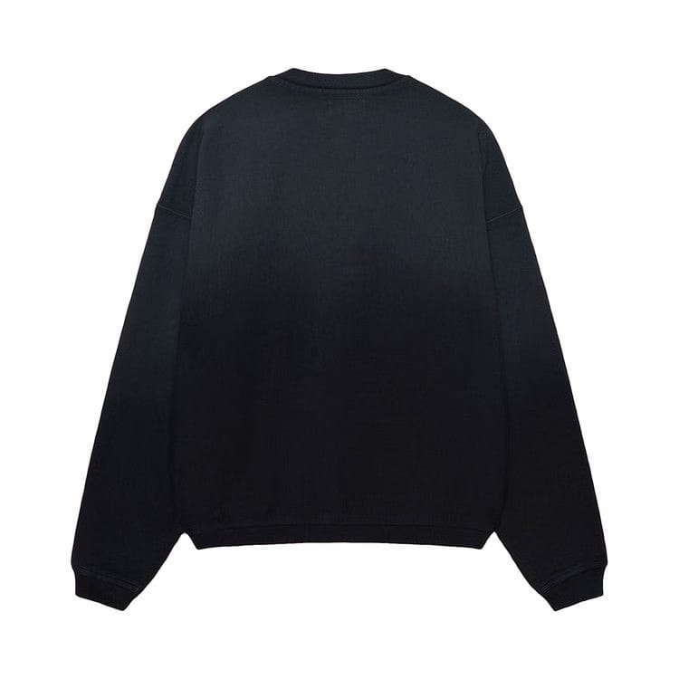 Stussy Sun Faded Oversized Crew Black