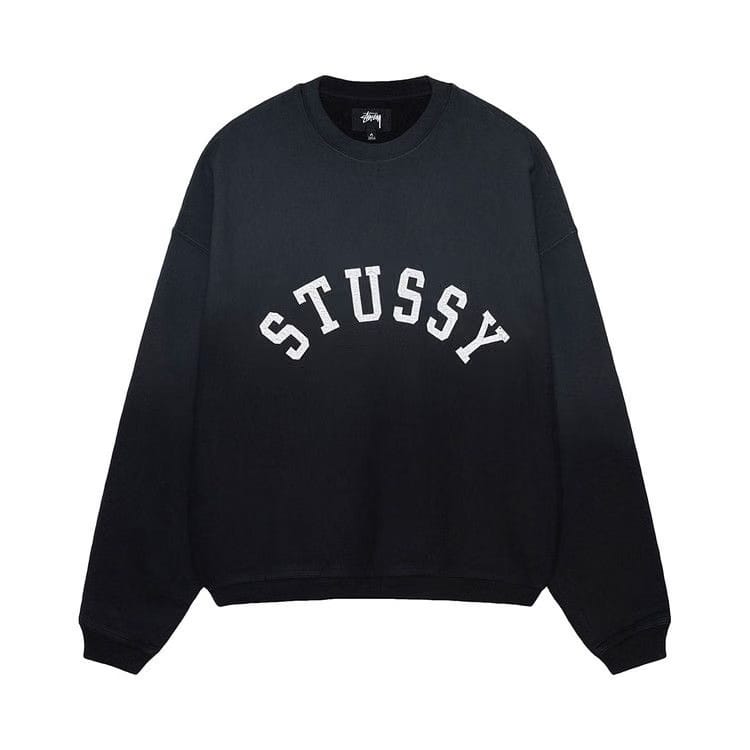 Stussy Sun Faded Oversized Crew Black