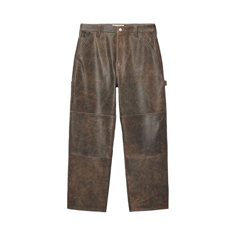 Stussy Work Pant Distressed Leather Brown