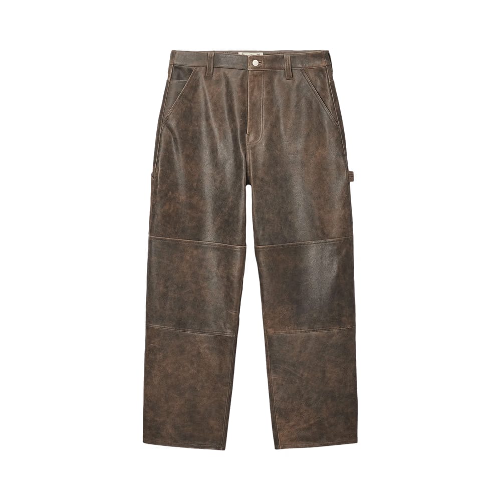 Stussy Work Pant Distressed Leather Brown