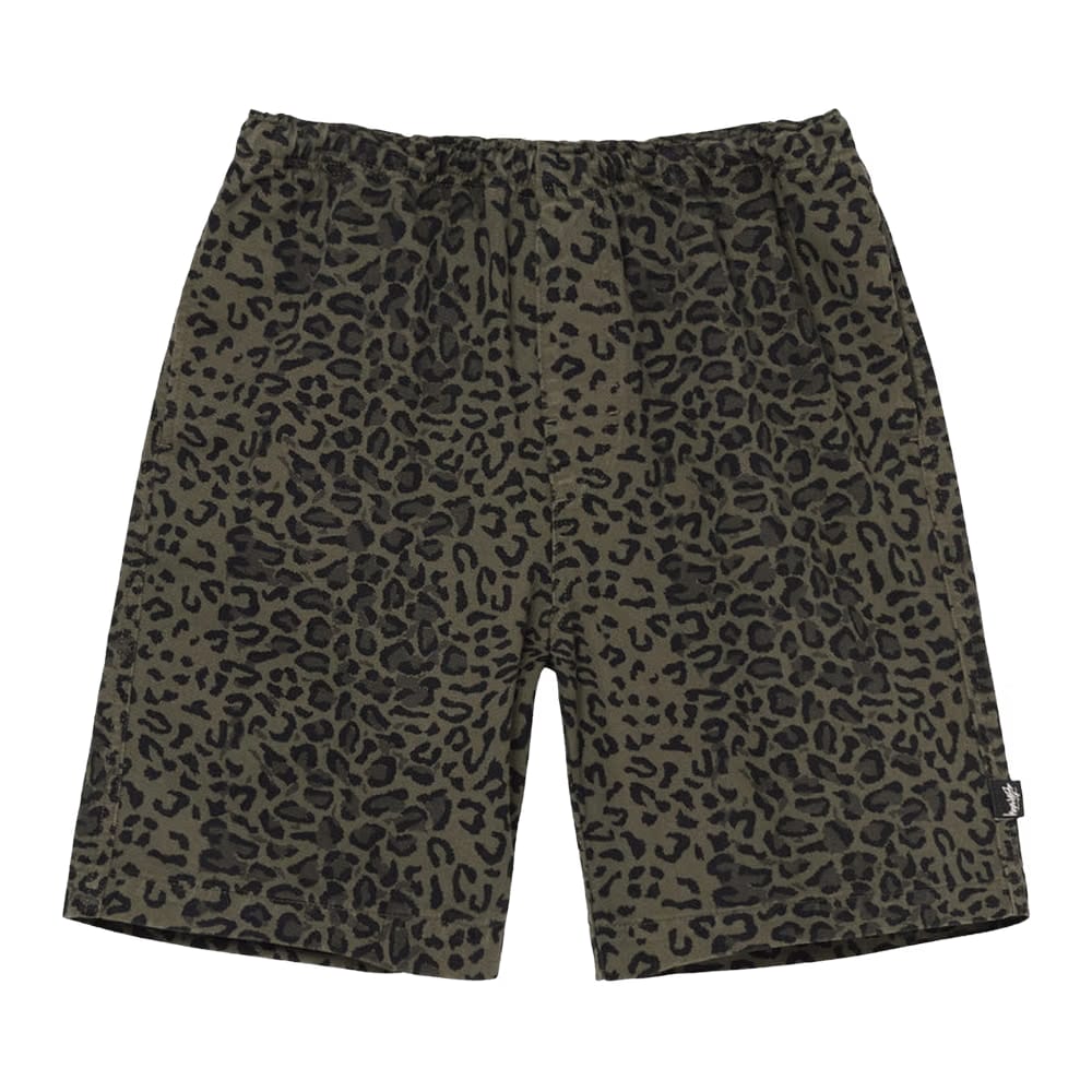 Stussy Leopard Beach Shorts Olive