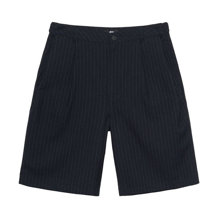 Stussy Stripe Volume Pleated Shorts Black