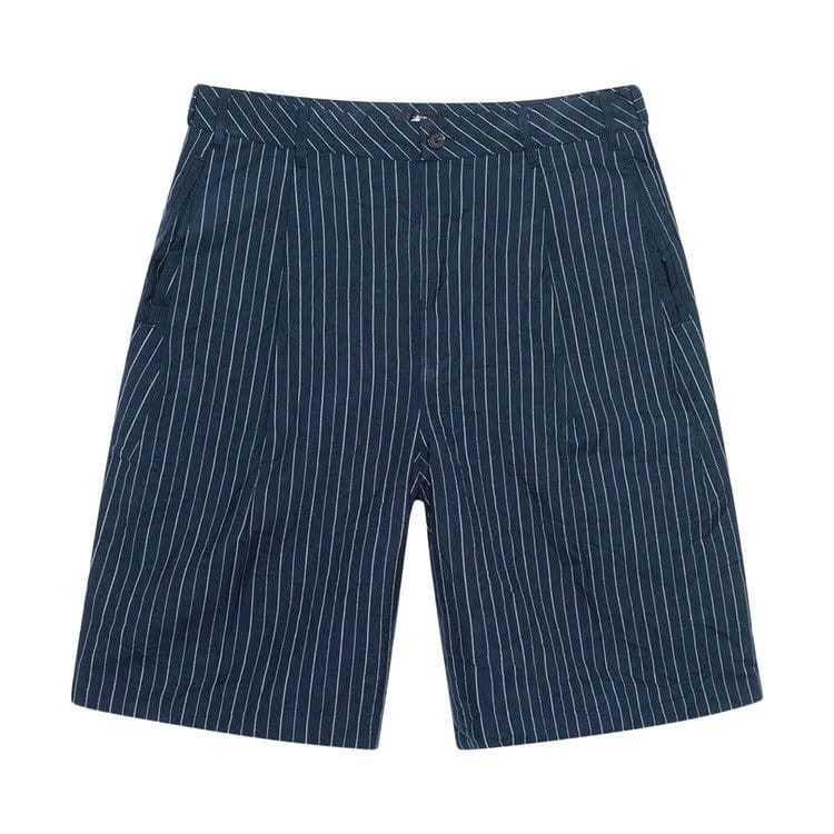 Stussy Wrinkled Stripe Volume Pleated Shorts Navy