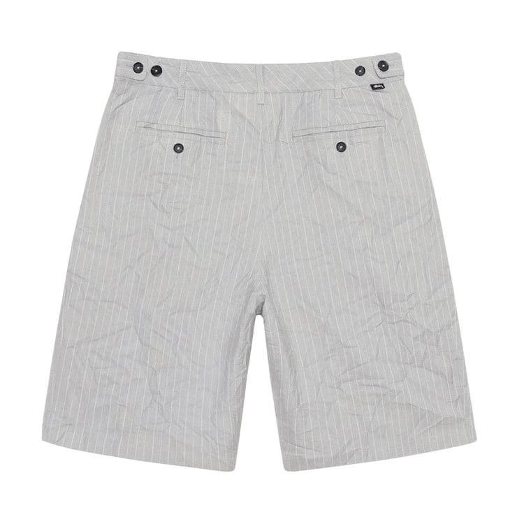 Stussy Wrinkled Stripe Volume Pleated Shorts Grey