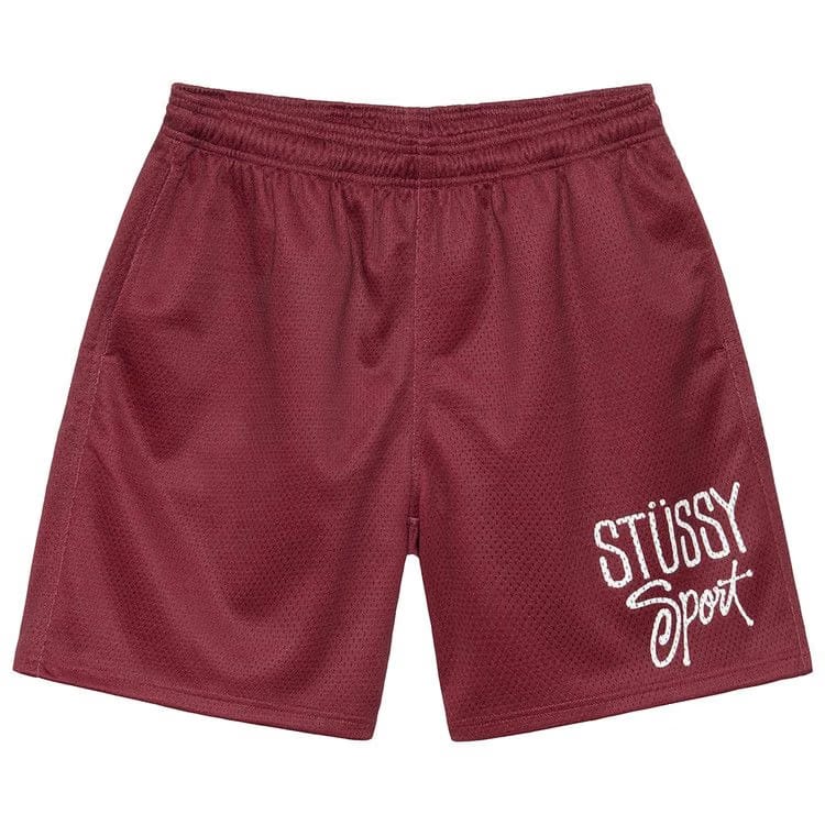 Stussy Mesh Shorts Sport Maroon