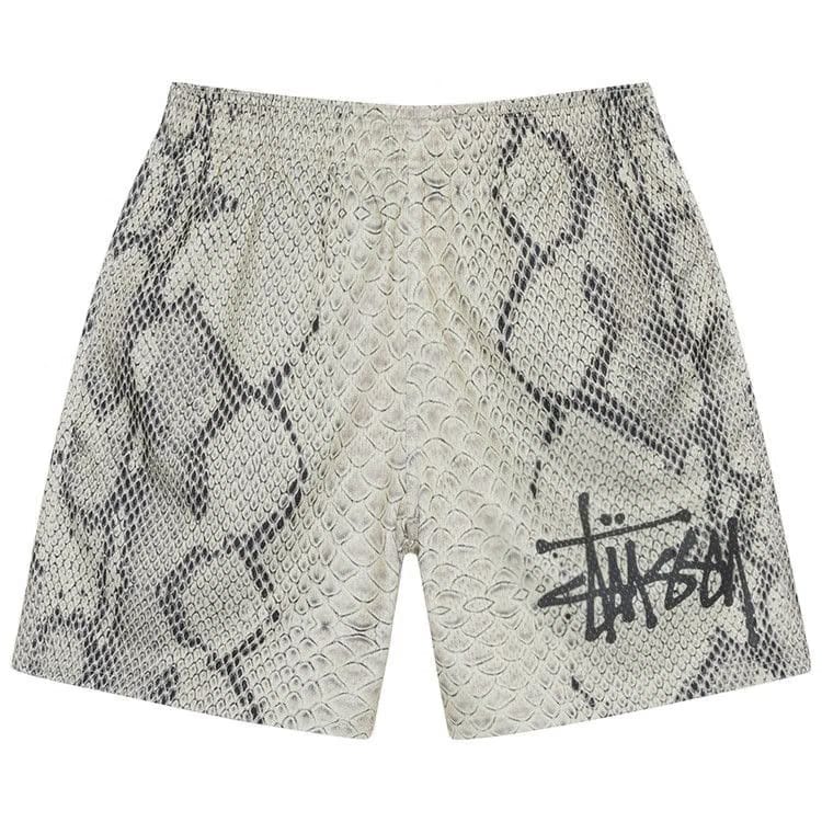 Stussy Basic Snake Mesh Shorts Bone
