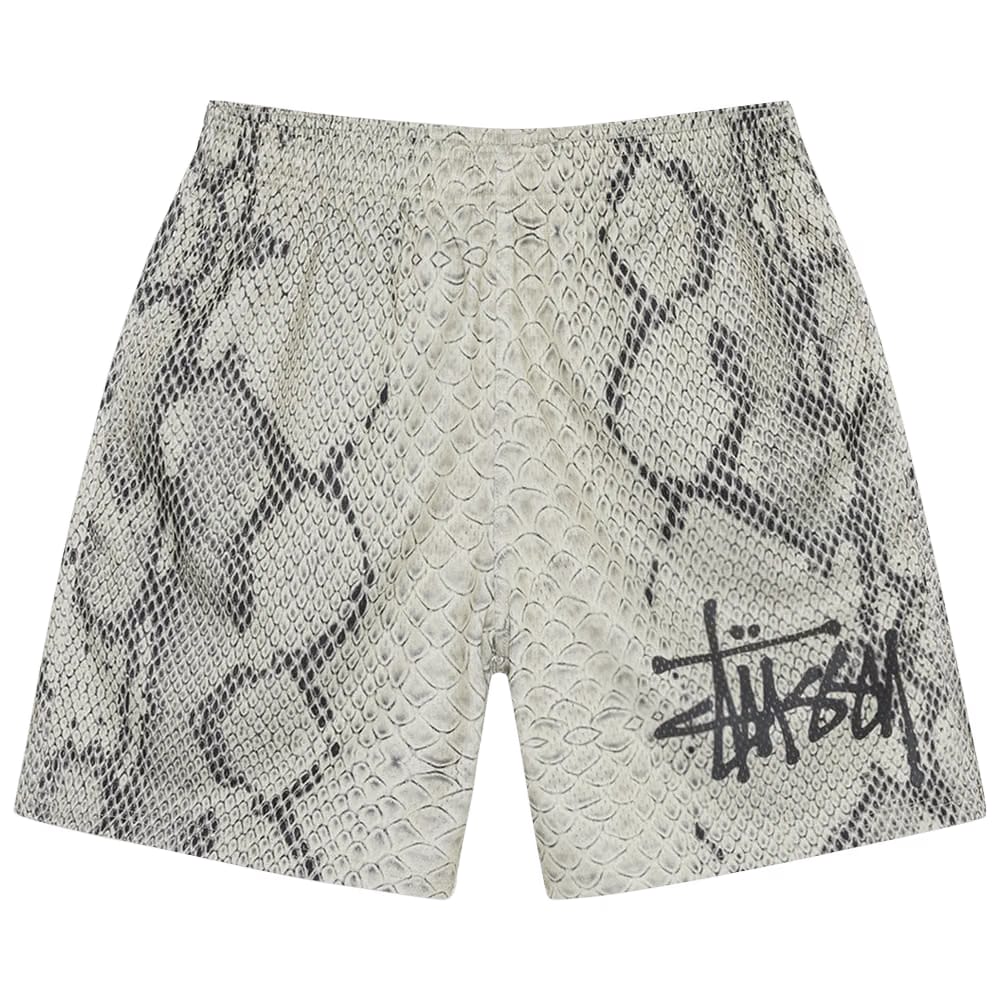 Stussy Basic Snake Mesh Shorts Bone