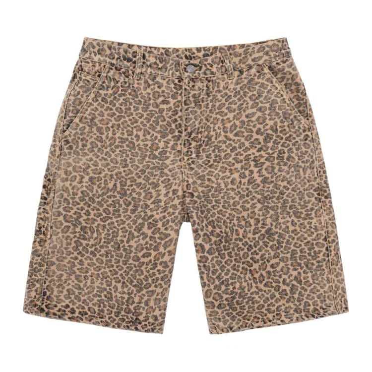 Stussy Denim Work Shorts Leopard