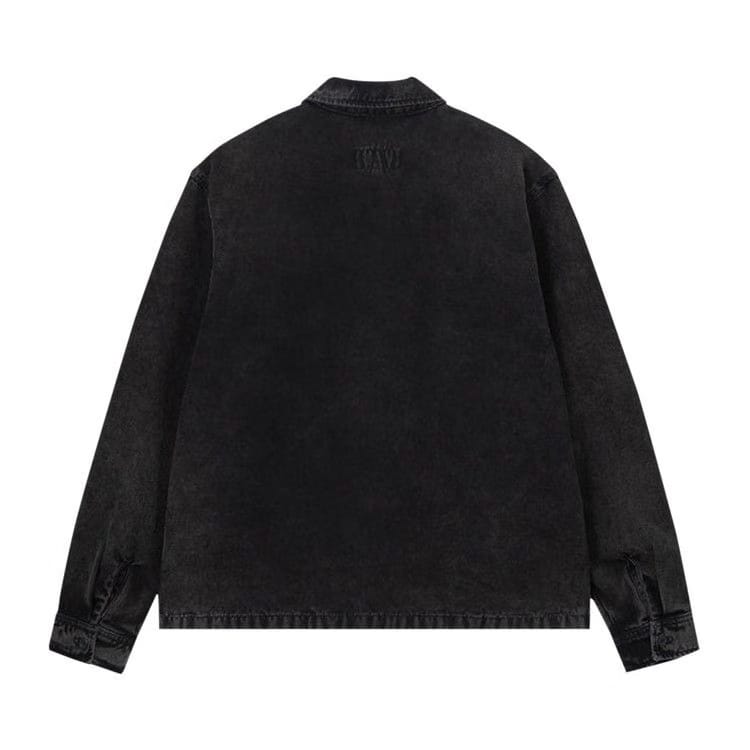 Stussy Washed Canvas Zip Shirt Black