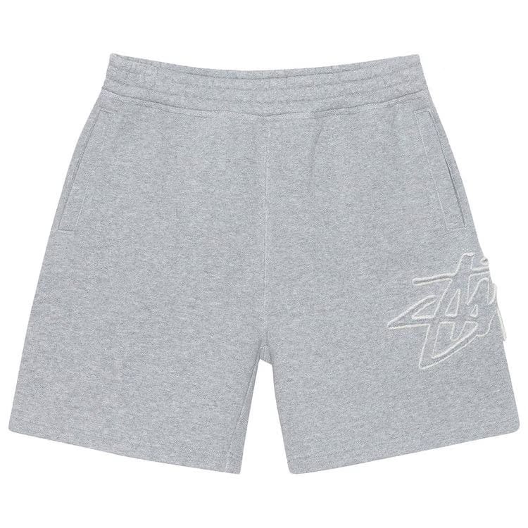 Stussy Fleece Tonal Appliqué Shorts Grey Heather