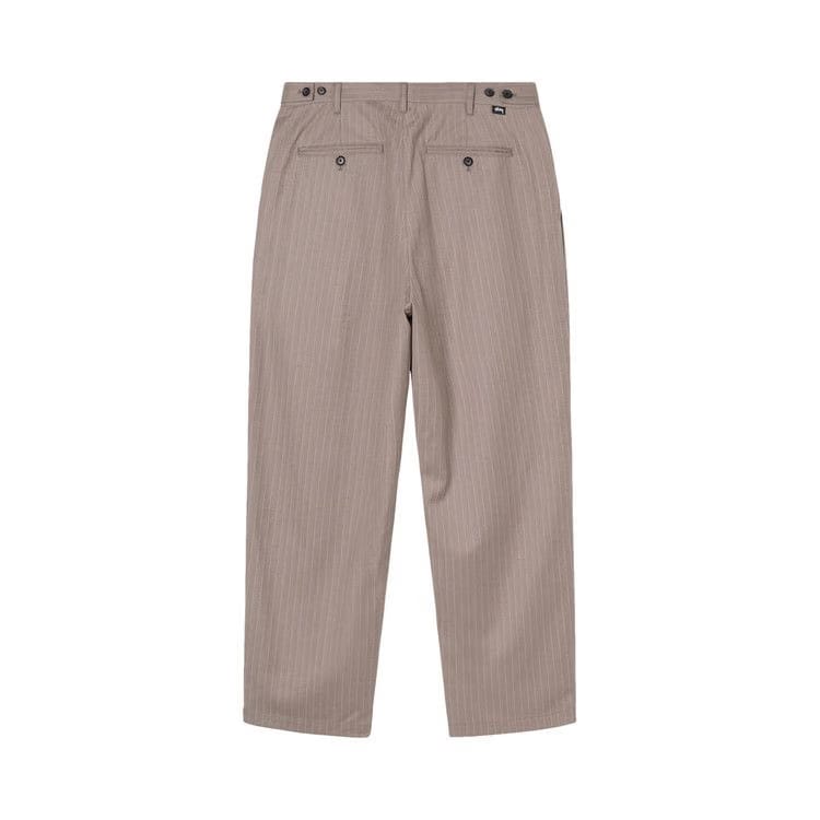Stussy Striped Volume Pleated Trouser Light Brown