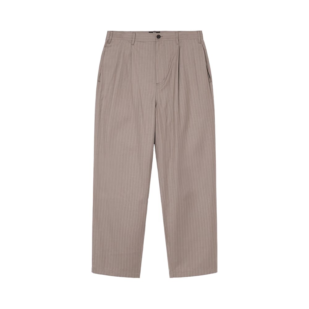 Stussy Striped Volume Pleated Trouser Light Brown