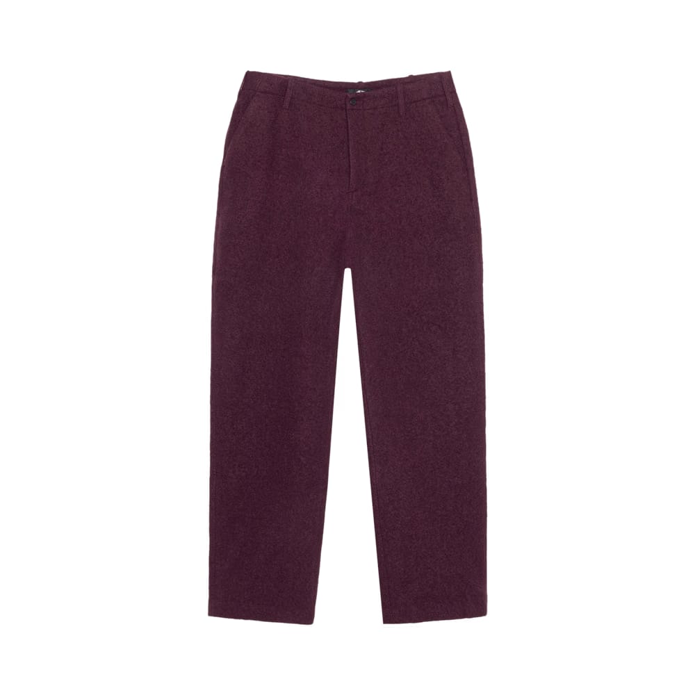 Stussy Relaxed Trouser Textured Wool Wine